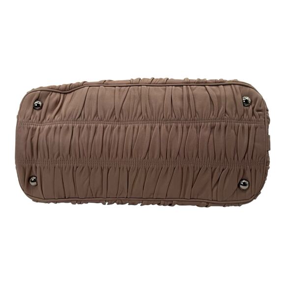 Prada Milano Nappa Gaufre Leather Tote Bag - Ruched Design Beige COA Included - Picture 9 of 12